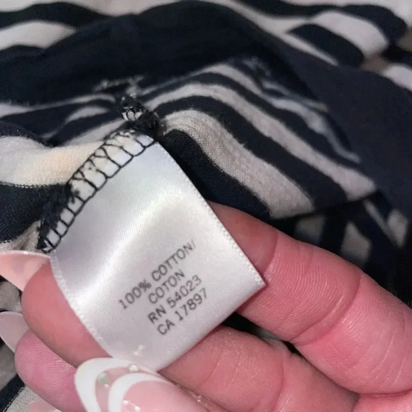 OFF WHITE/BLACK BANANA REPUBLIC RELAXED FIT DRESS 3/4” SLEEVES SIZE XTRA LARGE - Picture 13 of 16